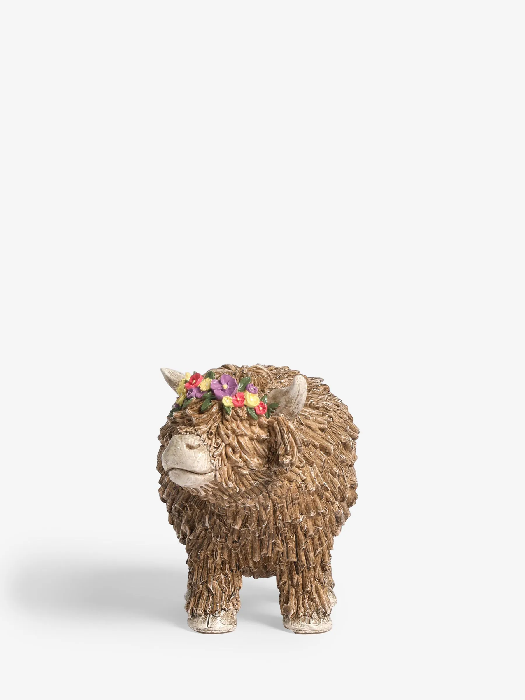 Hamish The Highland Cow Ornament With Floral Crown