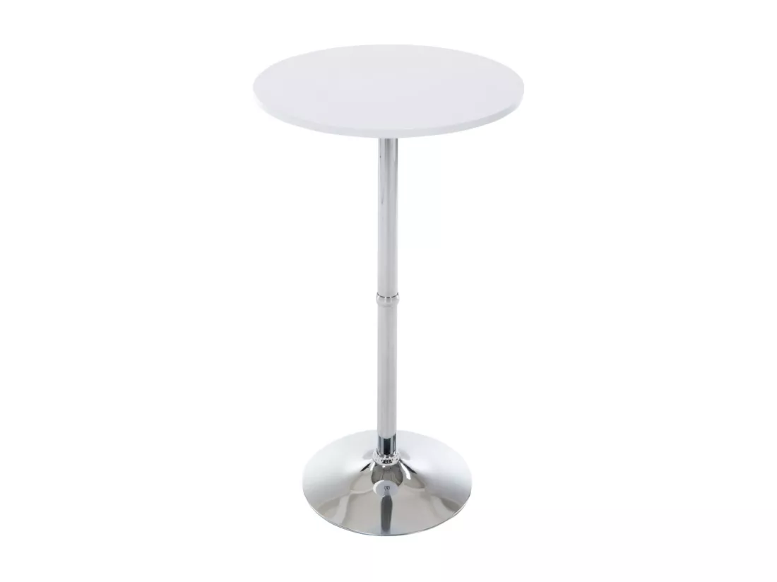 Lot de 2 Table haute de bar - rond Ø 60 cm - Bois - Blanc - rund