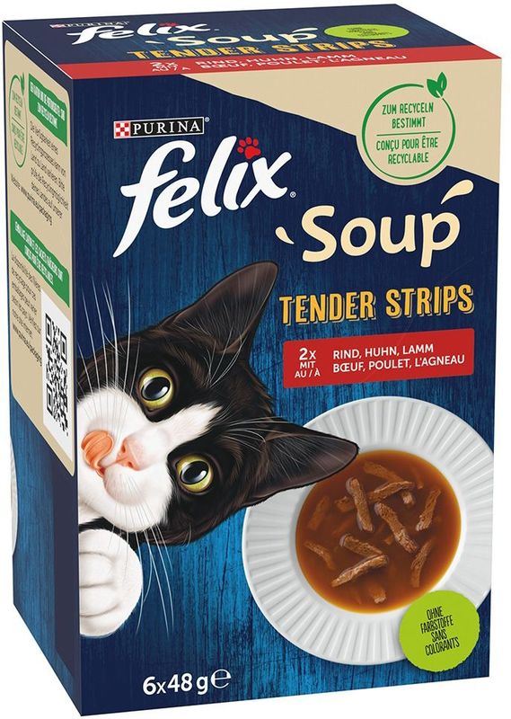 Felix - Soup - Dierensnack - Meerdere smaken - 6 x 48 g