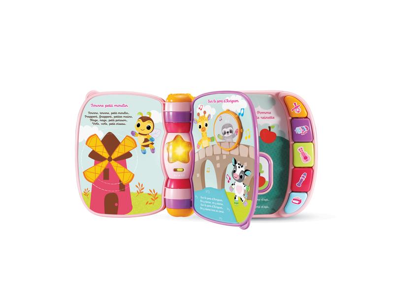 Vtech Super livre enchanté des Baby loulous rose -FR- Lädt zum Spielen, Zuhören und Mitsingen ein