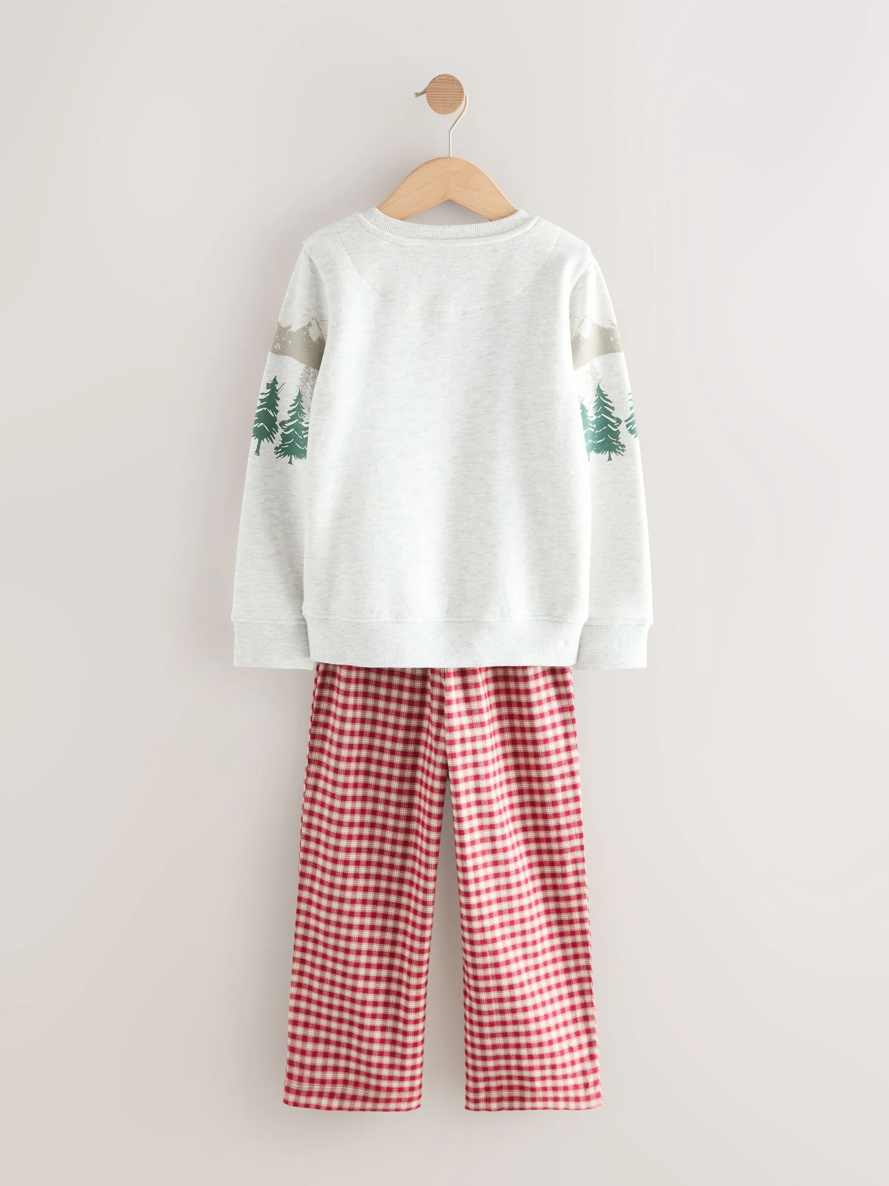 Rood met voertuig - Bijpassende familie Kerstmis Sweatshirt en flanellen Pyjama's (1.5-16jaar)