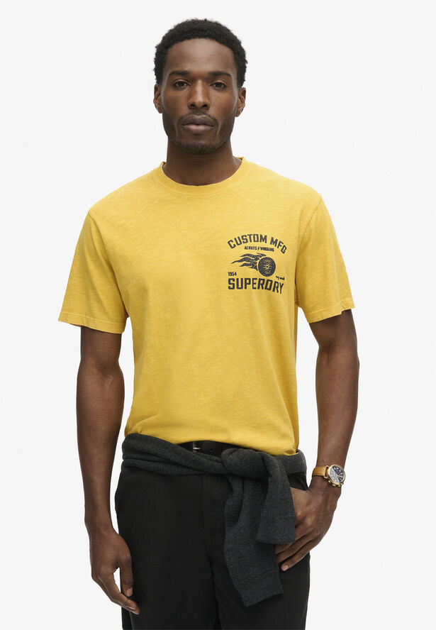 Superdry LO-FI BIKER GRAPHIC LOOSE TEE Pigment yellow