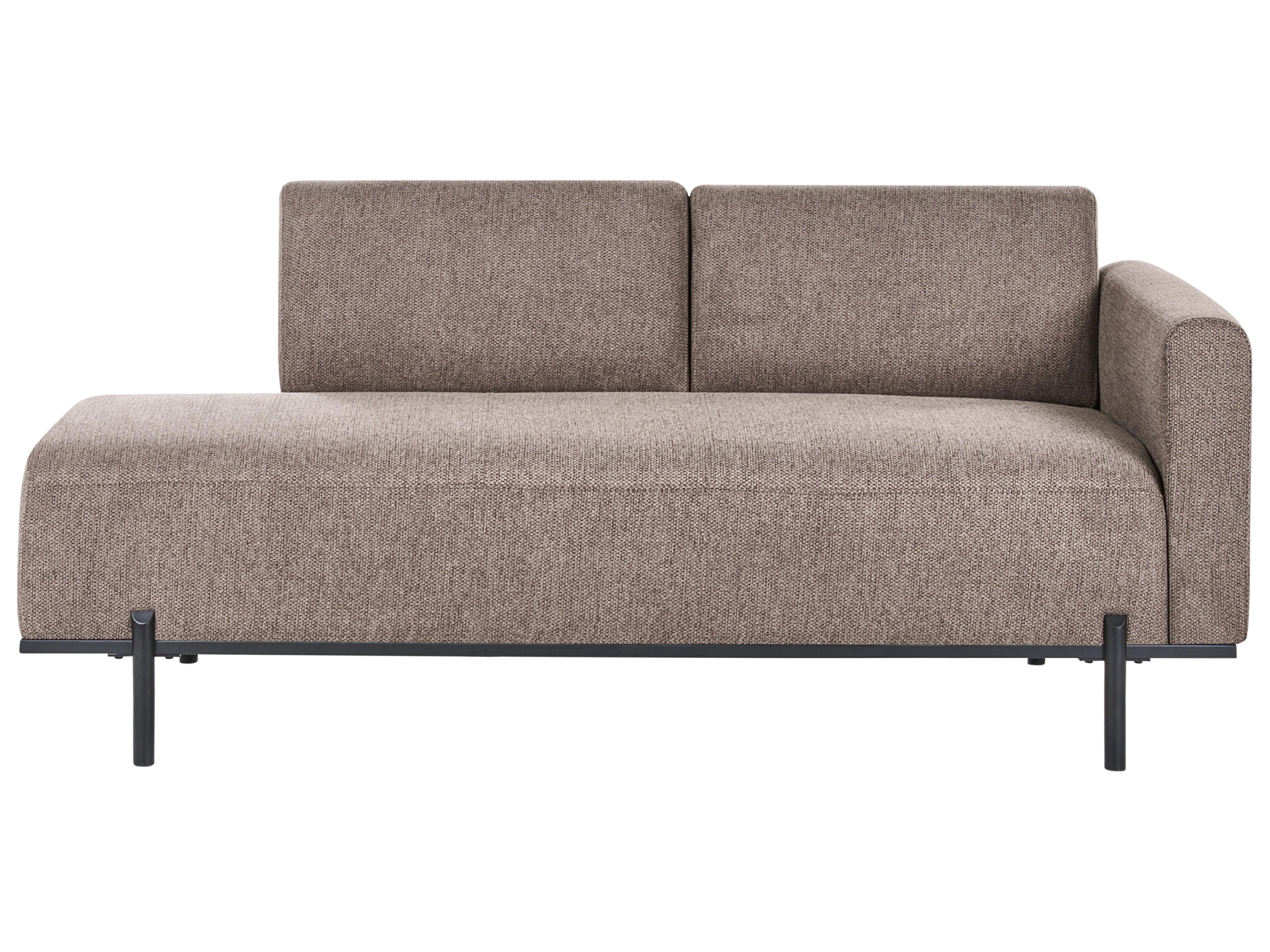 Chaise longue SAVASSE Kunstlinnen Lichtbruin