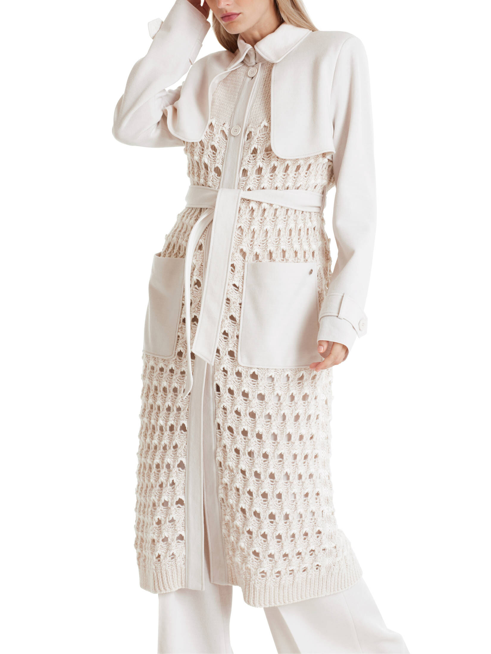 Marc Cain| Damen Strickmantel mit Wolle, Kaschmir und Seide
