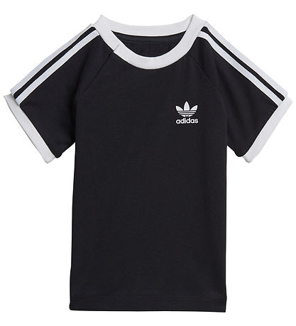 adidas Originals T-Shirt - 3 Streifen - Schwarz/Weiß