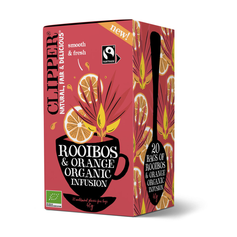 3x Clipper Thee Rooibos Orange20 stuks