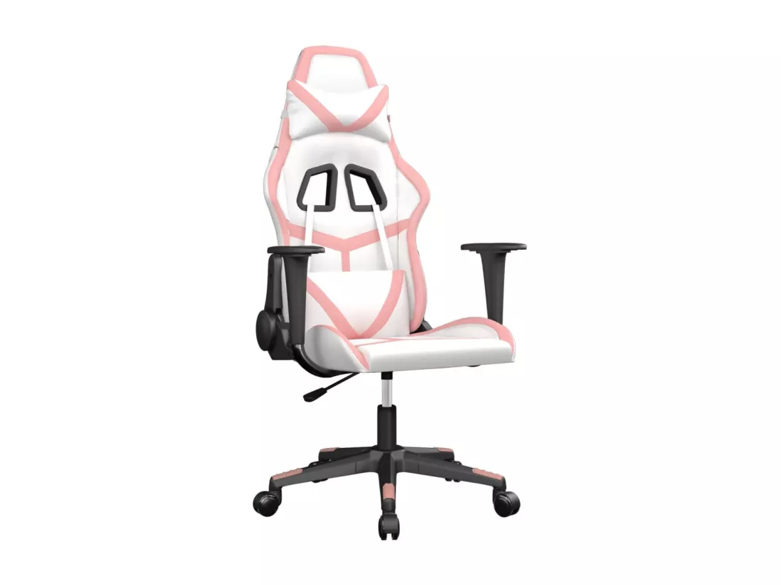 Chaise de jeu de massage Blanc et rose Similicuir