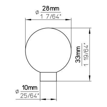 Knop Plien rvs 28mm