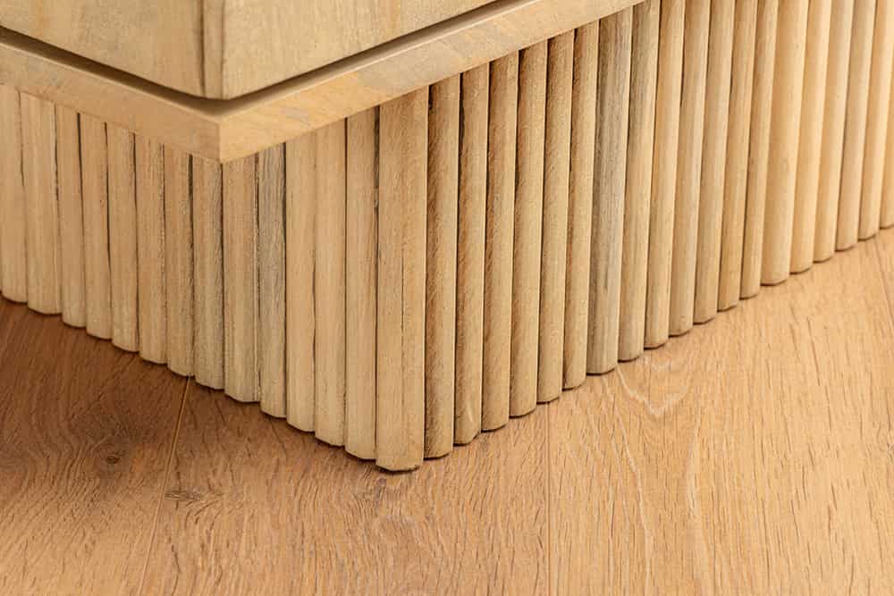 Design Barschrank ART DECO 140cm weiß gekälkt Mangoholz 3D-Front