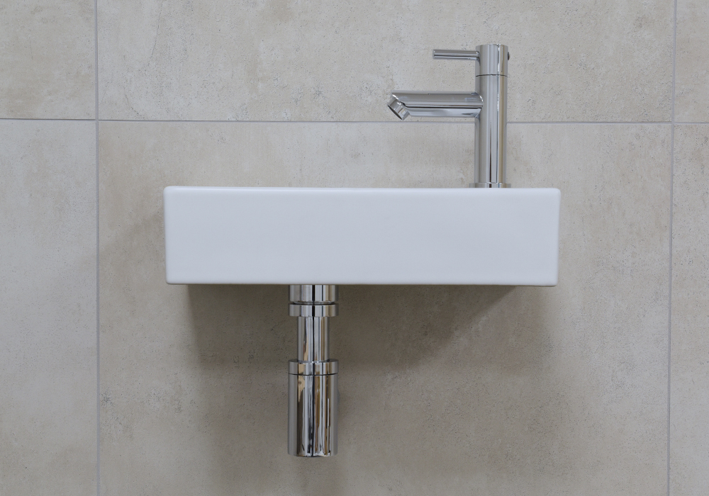 Mueller Mini Rhea 36x18x9cm fonteinset mat wit met Chroom kraan rechts