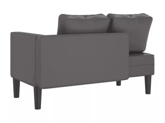 Prolenta Premium - Chaise longue avec coussins gris similicuir