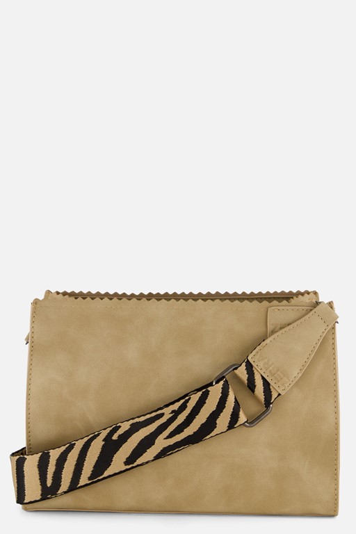 Zebra Merel Schoudertas beige Imitatieleer