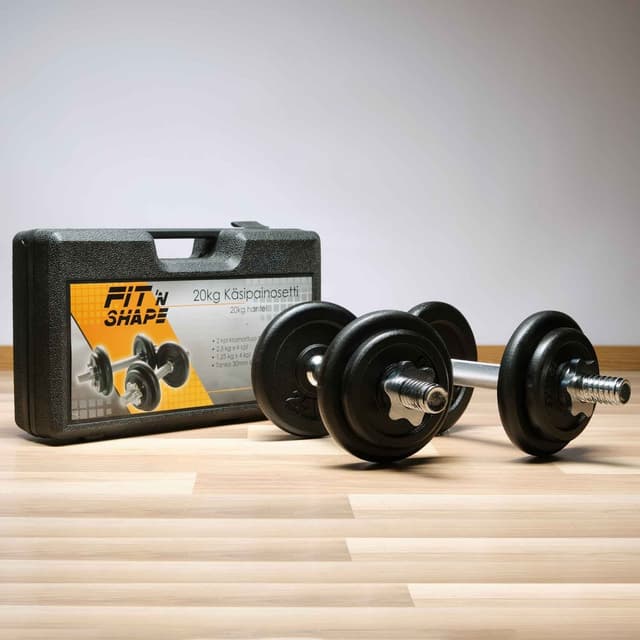 Fit'n Shape Justerbar Håndvægt, 20kg, jernplader