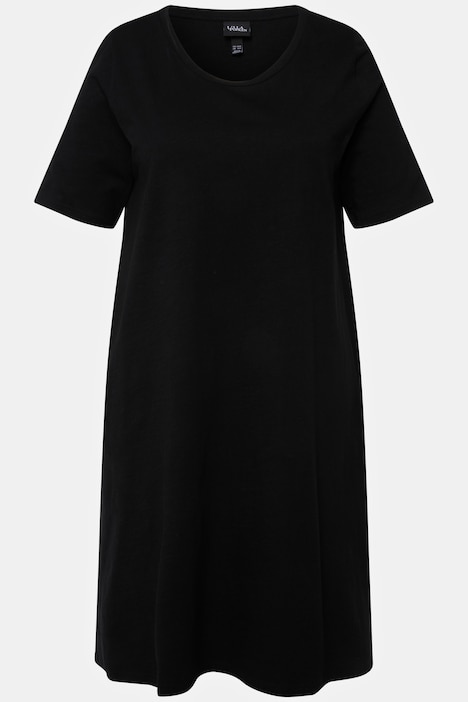 Jerseykleid, A-Linie, Rundhals, Halbarm, Taschen