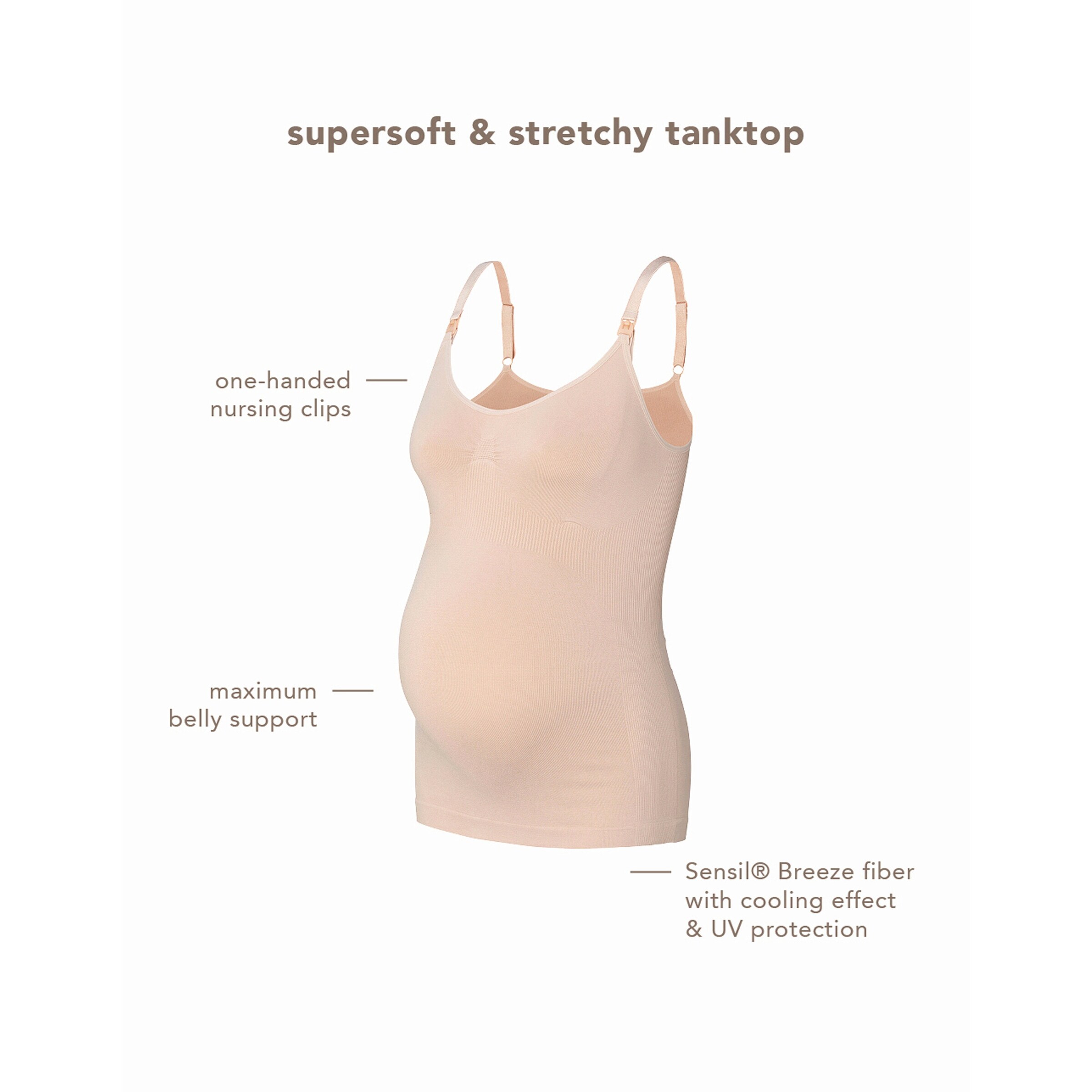 Noppies Umstands- und Still-Top Evi Seamless natur