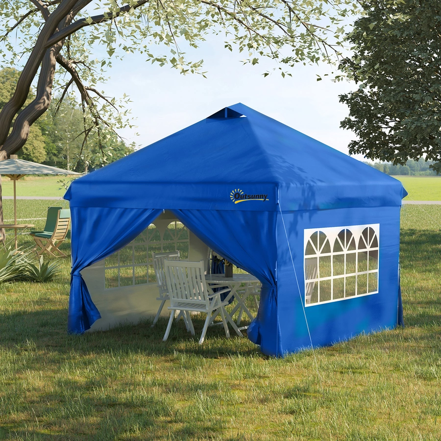 Outsunny Pavillon mit Rolltasche blau