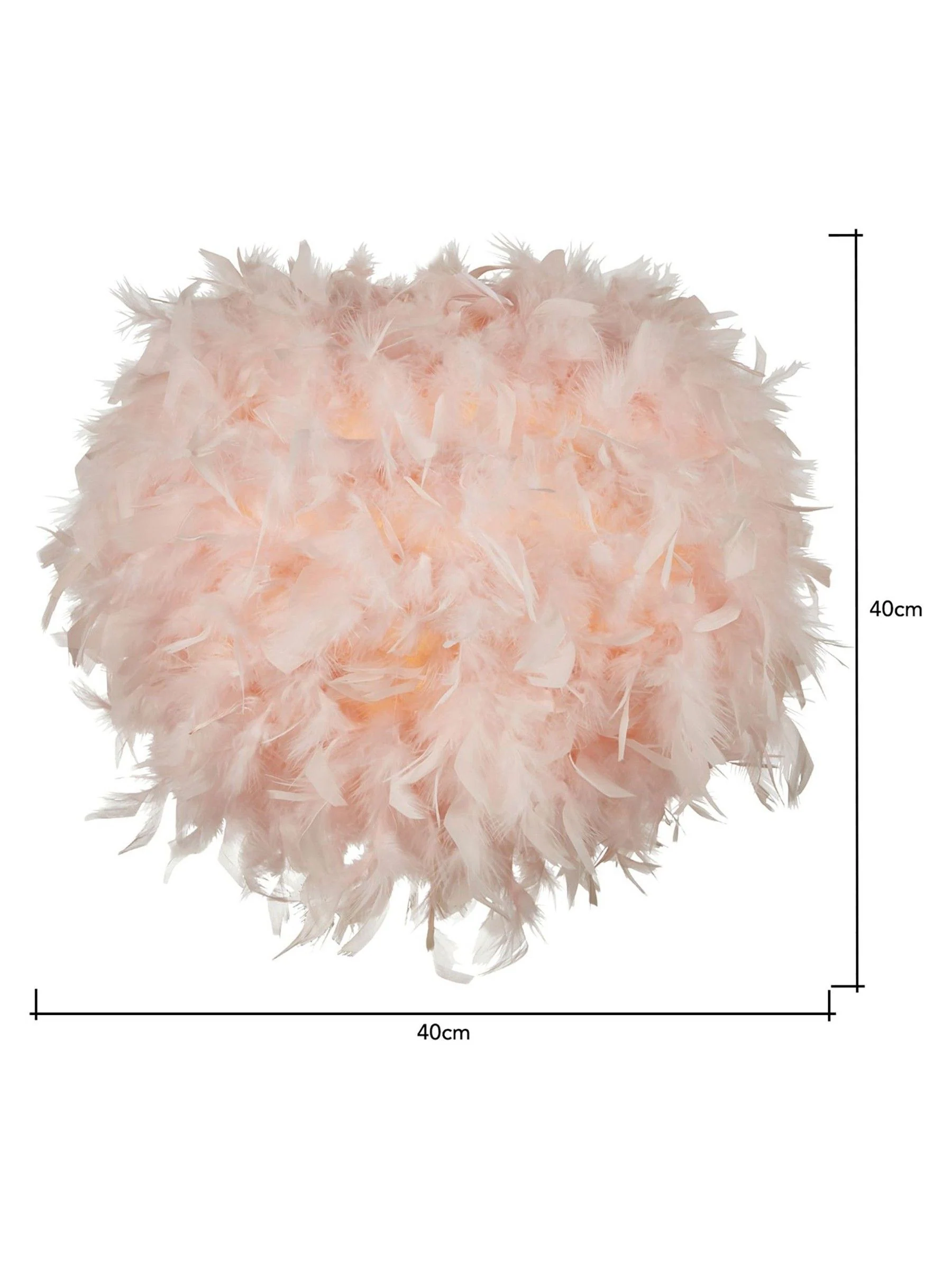 glow lampenkap met veren, 40 cm