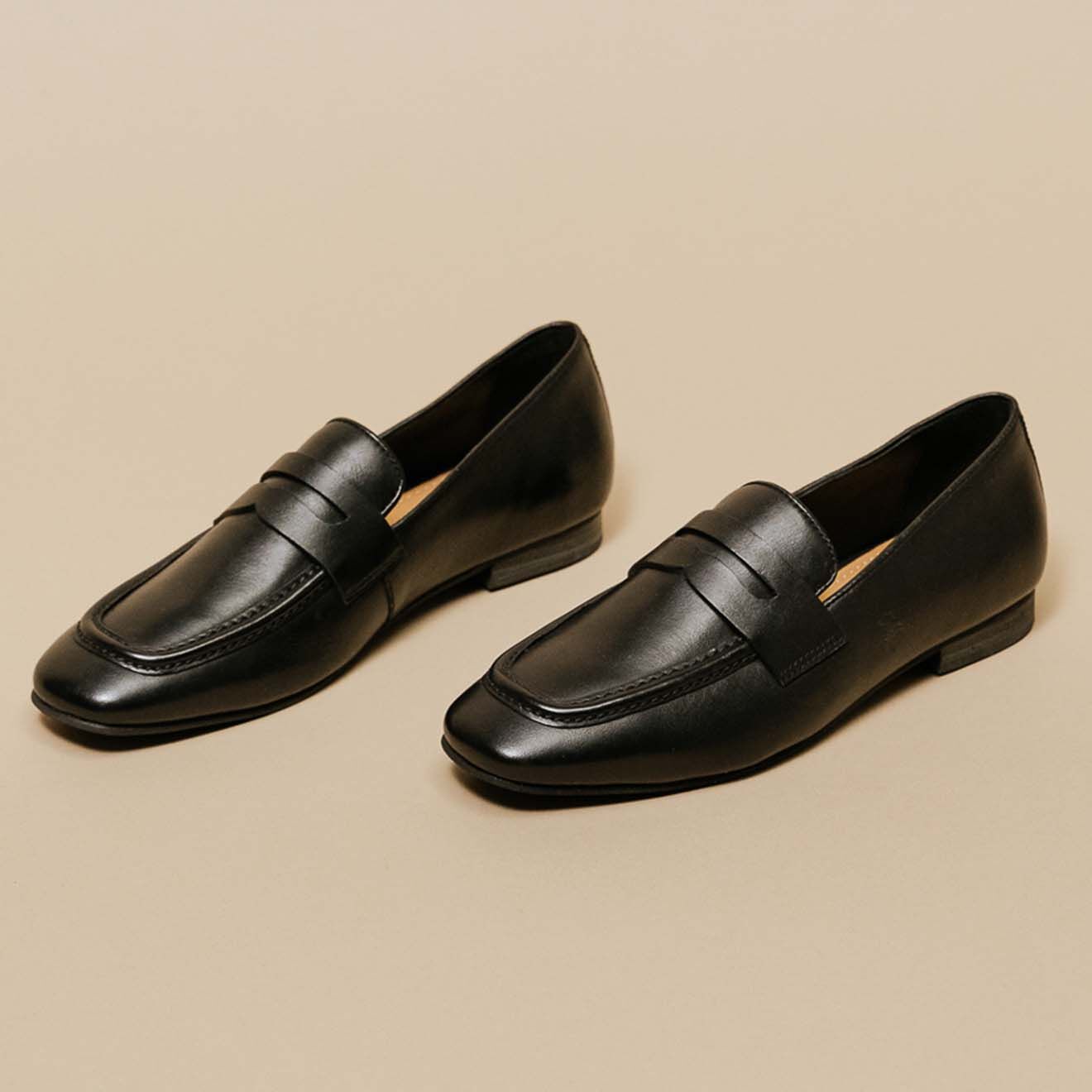 Jonak Mocassins en Cuir Aca noirs