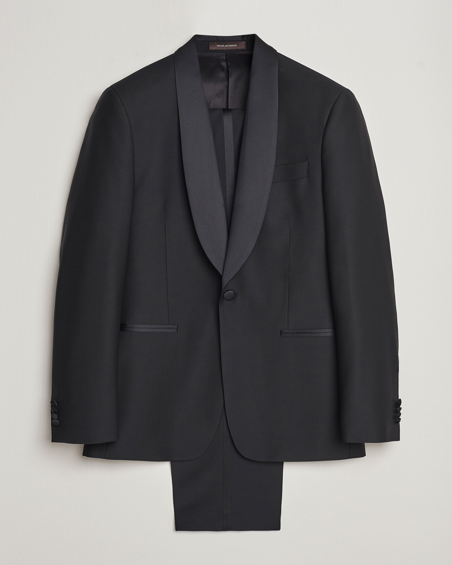 Oscar Jacobson Figaro/Denz Straight Wool Tuxedo Suit Black