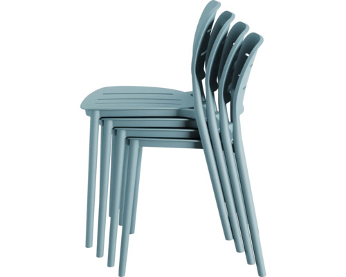 Propi terrasstoel, kunststof, 46×53×79 cm, stapelbaar, blauw