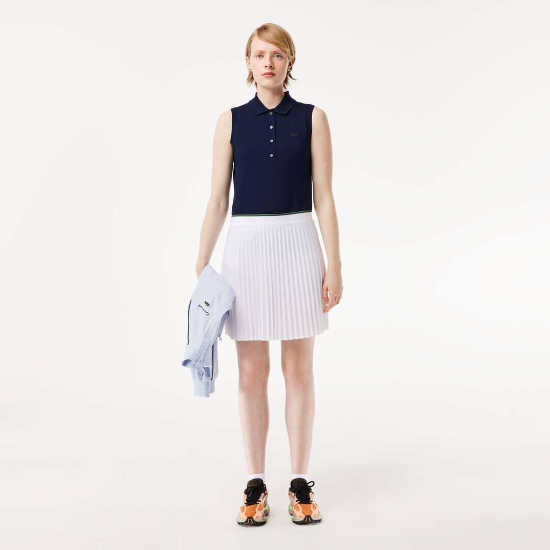 Polo L.12.D slim fit sans manches Manches Courtes - Bleu - Lacoste - Femme