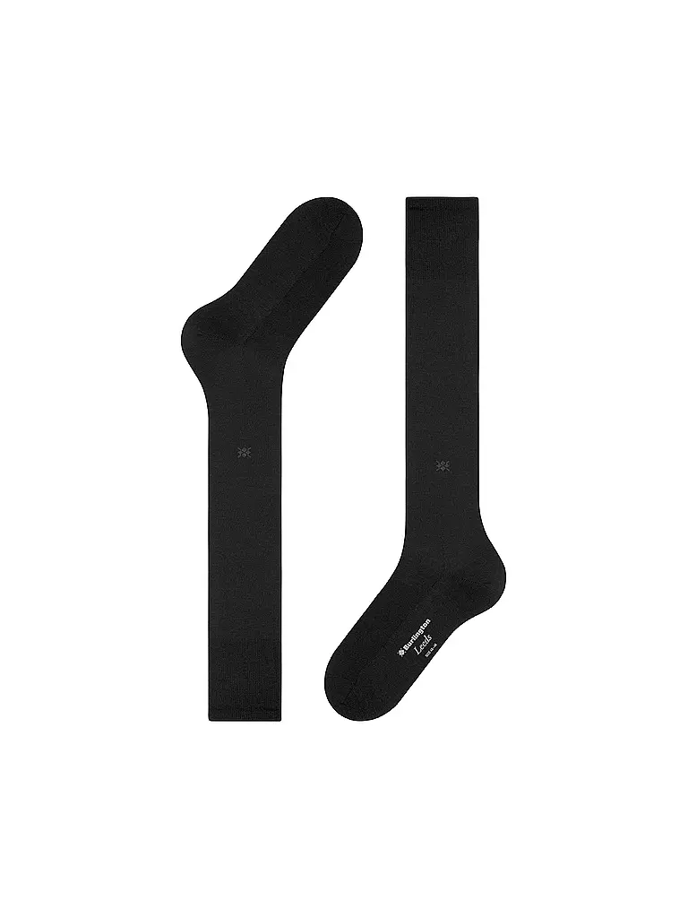 BURLINGTON Herren Kniestrümpfe LEEDS 40-46 black schwarz