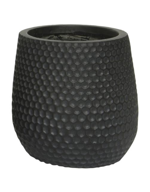 Decoris Zoe Bloempot Egg Zwart - Buitenpot