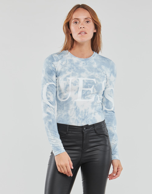 Guess - LS GUESS LOGO Blanco / Azul