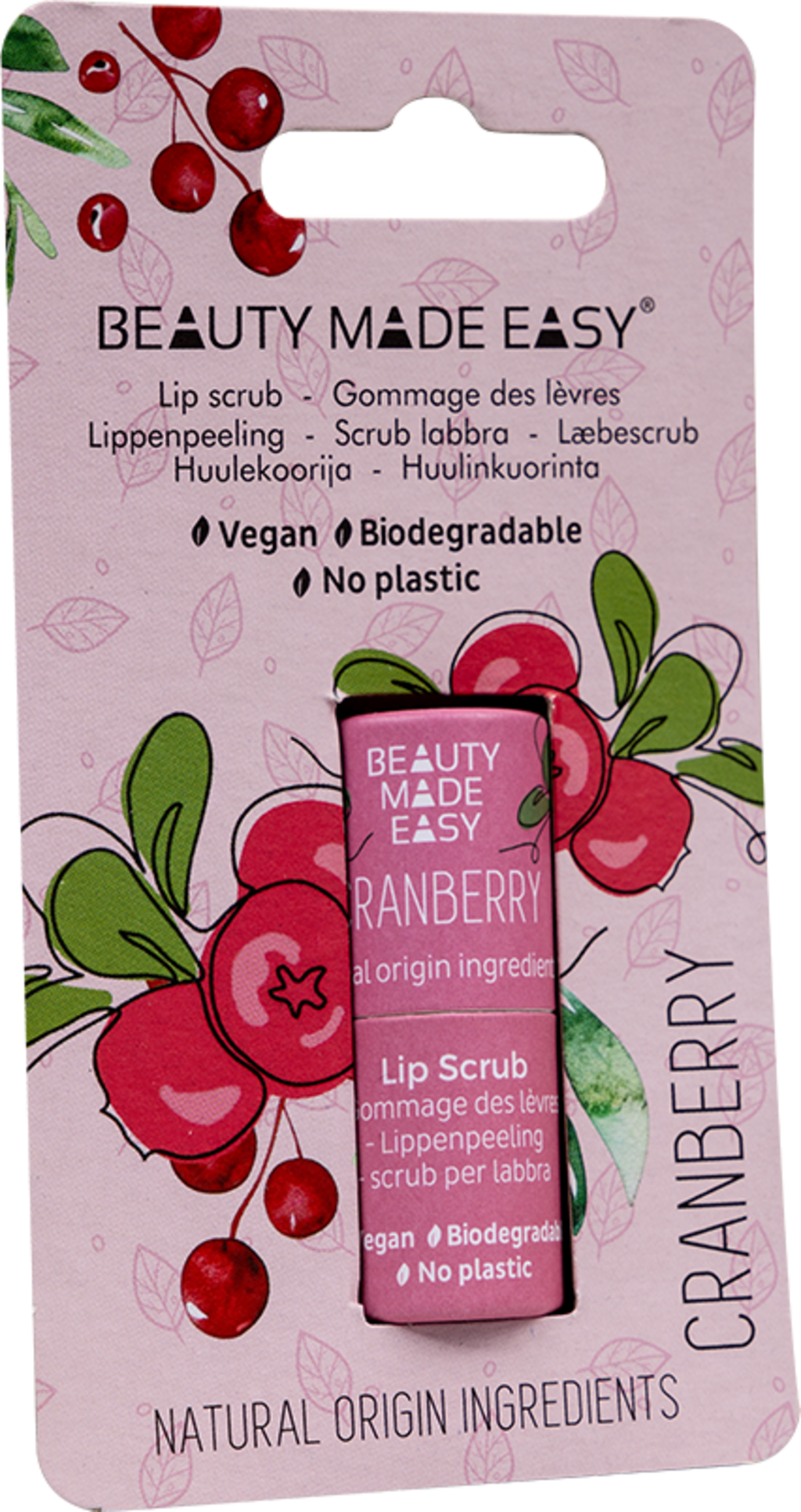 BEAUTY MADE EASY  Lip Scrub Cranberry, 5,50 g