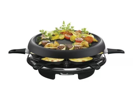 MOULINEX RE151812 Appareil a raclette multifonctions plancha et crepes 6 Personnes Noir