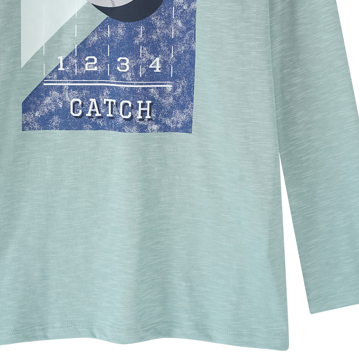 Yigga Jungen Langarmshirt mit Baseball-Motiv salbei