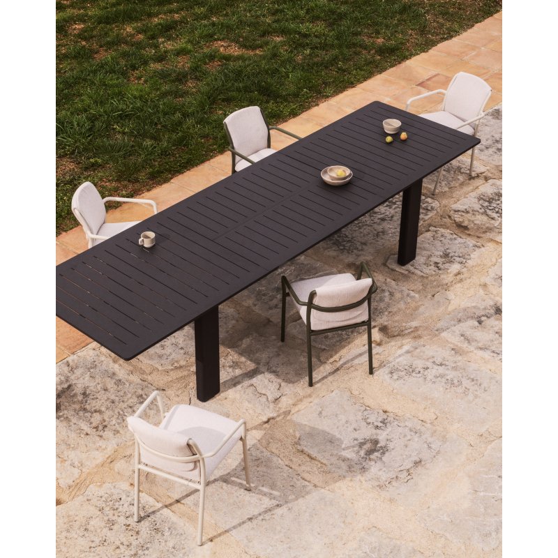Table extensible Livorno en aluminium graphite 233(350) x 100 cm