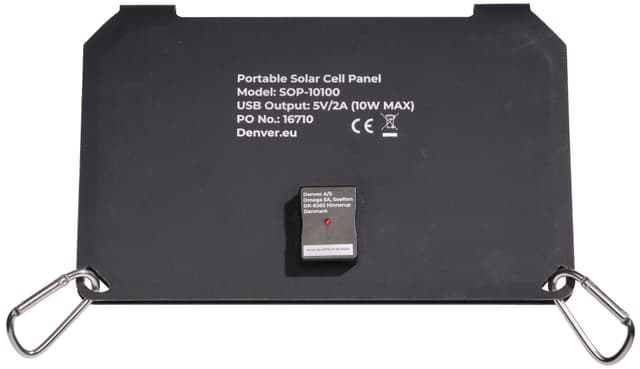 Denver transportabelt solcellepanel 10W