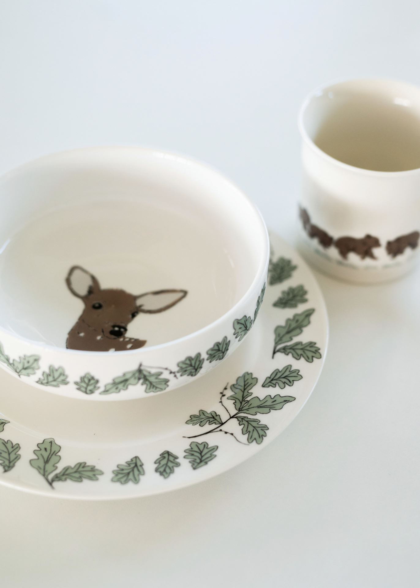 Frokostsett multi hvit - 20x20 cm