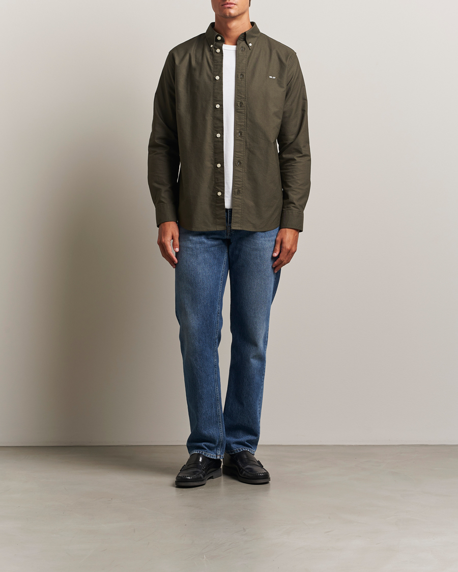 NN07 Colby Oxford Shirt Dark Army