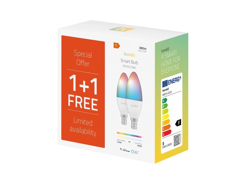 hombli Leuchtmittel E14 (4.5W) RGB   CCT 1 1 Pack Hombli Smart-Glühlampe