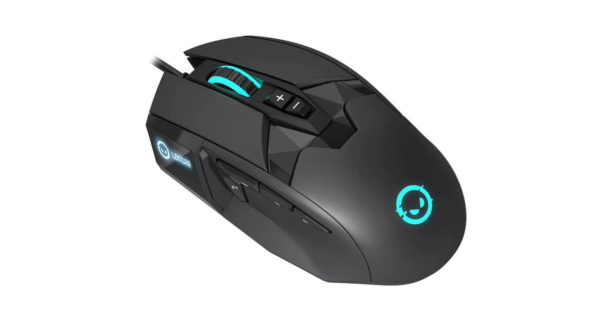 LORGARStricter 579 gaming muis  (Zwart, 400 - 12000 dpi, RGB, OLED Display)