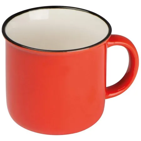 Macma Retro Kaffeetasse aus Keramik, 350 ml, rot