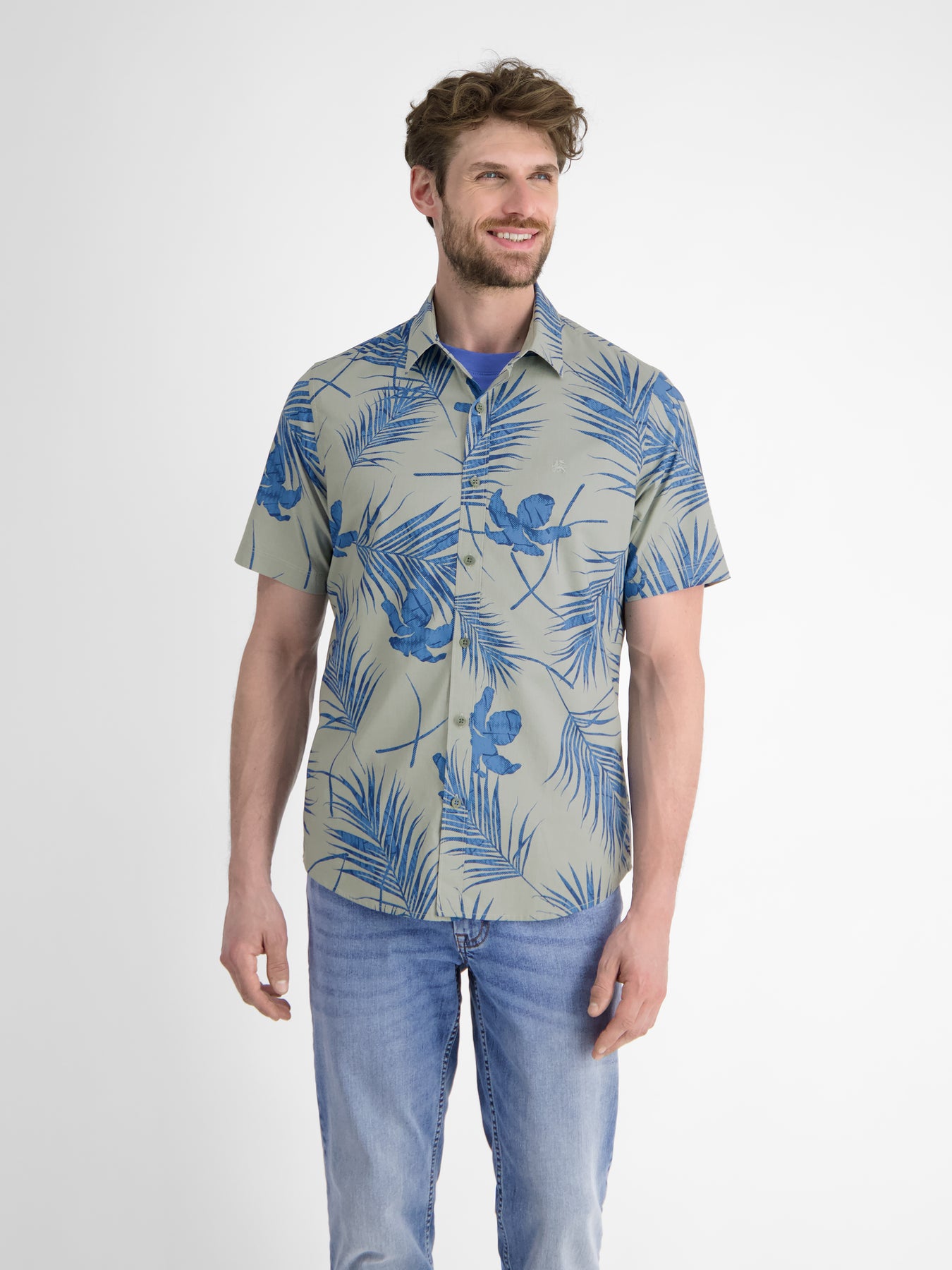 Kurzärmeliges Herrenhemd, Hawaiian-Style
