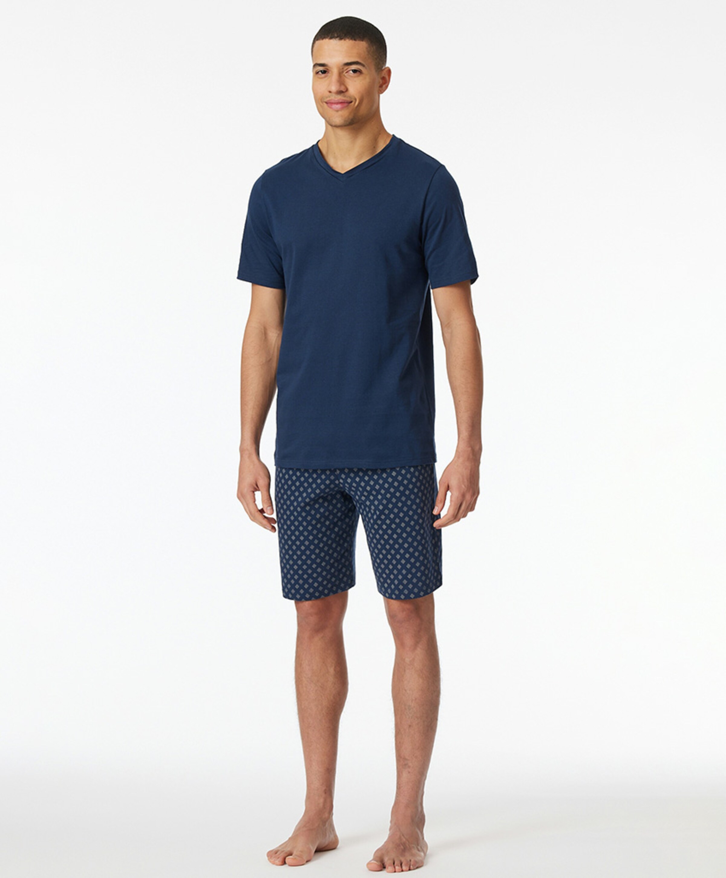 Schiesser Heren pyjamaset blauw