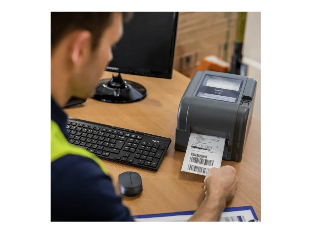 Brother TD-4420TN - Etiketprinter - direkte termisk/termisk overførsel - Rulle (11 cm) - 203 dpi - op til 152.4 mm/sek. - USB 2.0, LAN, USB vært, RS232C