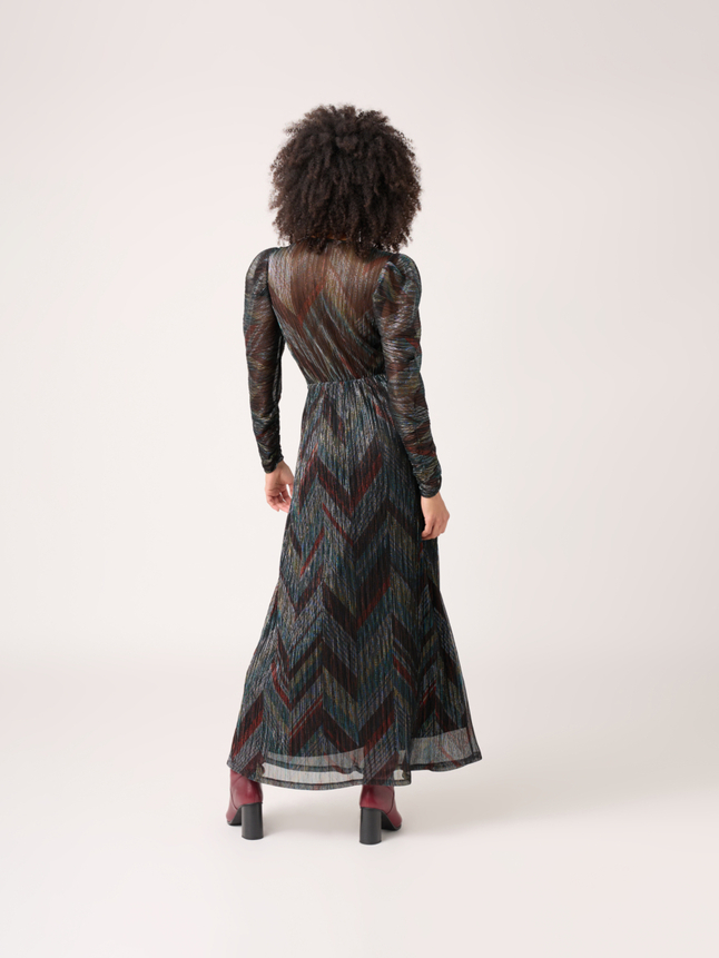 Robe avec détails fils métallisés