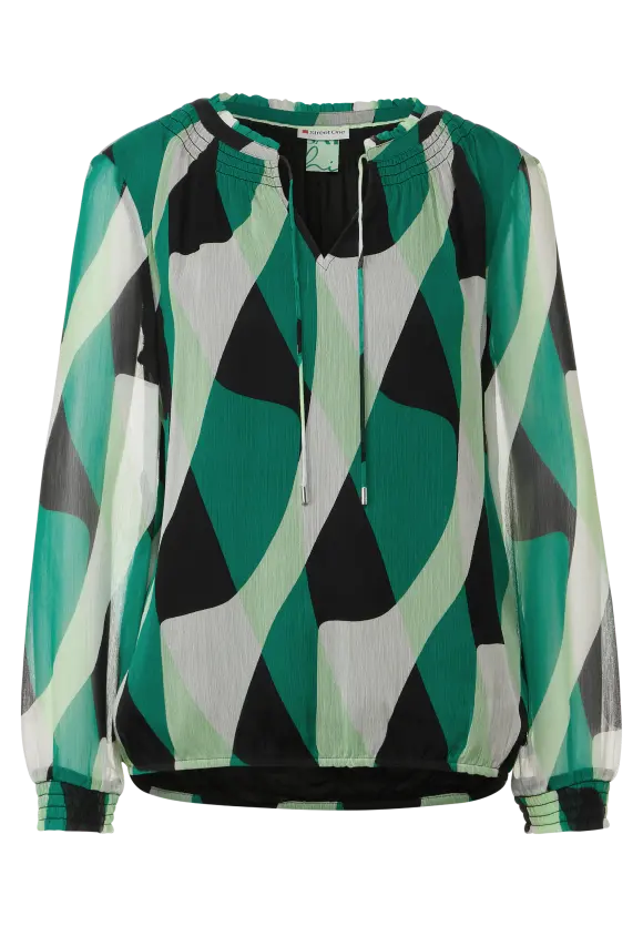 Smock Chiffonbluse - fresh spring green