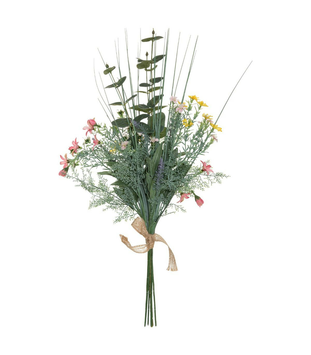 Bouquet bucolique artificiel avec eucalyptus h 66 cm