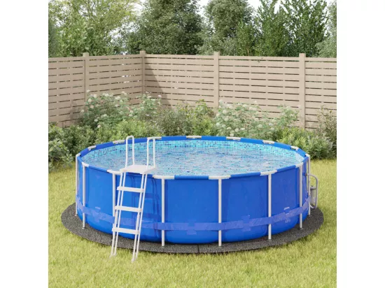 Bache de piscine gris clair ?458 cm géotextile polyester