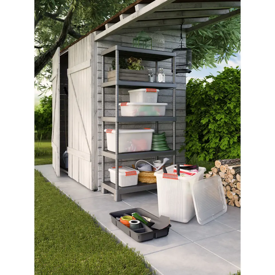 Keter Plus Shelf 90/5 - 5 Planken - 90x40x182cm - Zwart