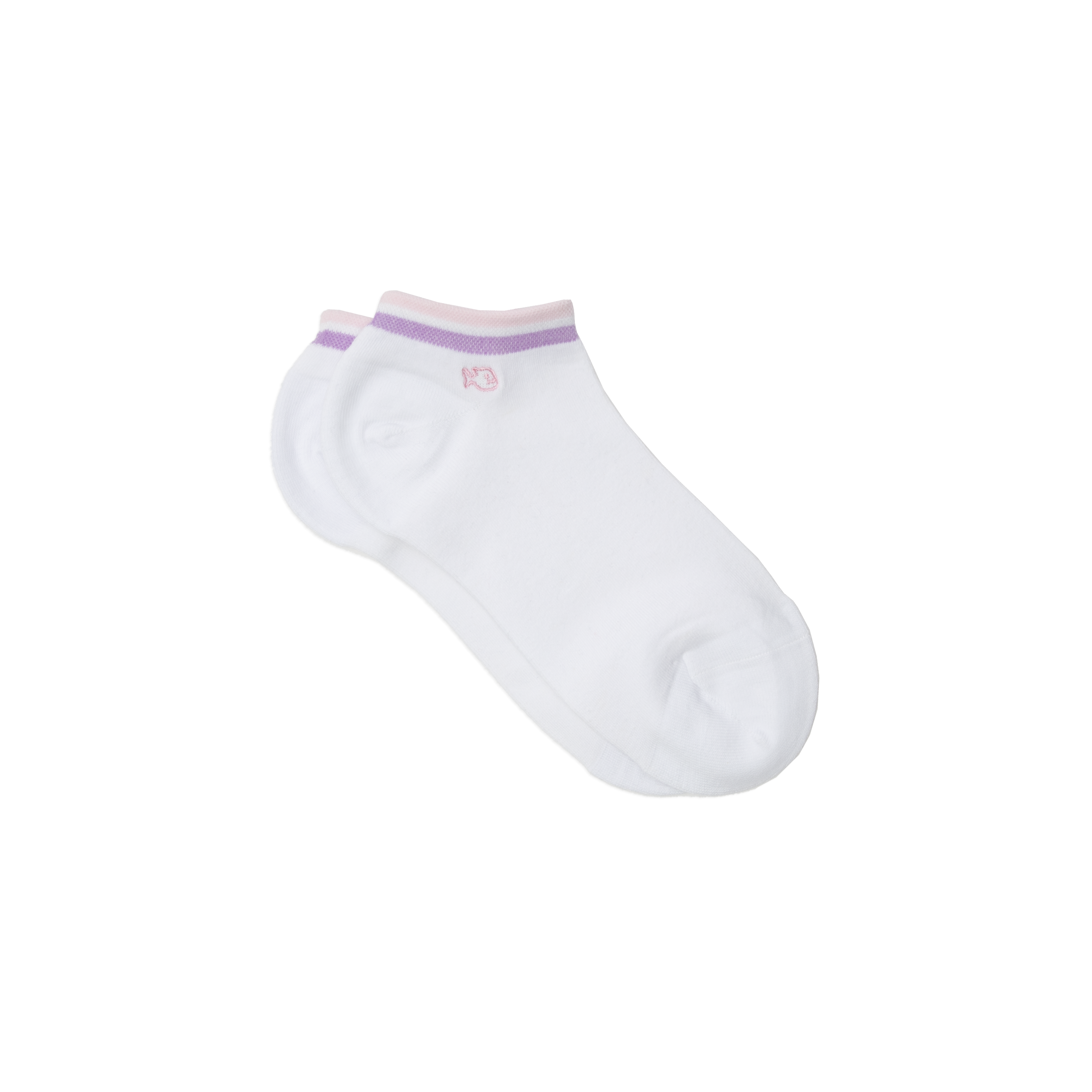 ROSE ET VIOLET - Socquettes en coton peigné unies | Blanc
