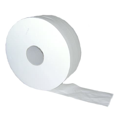Papier toilette rouleau géant Jumbo blanc 2 plis 380m prédécoupé 8,5 x 35 cm certifié Ecolabel