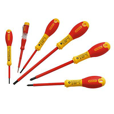 Coffret 6 tournevis électricien Stanley isolé