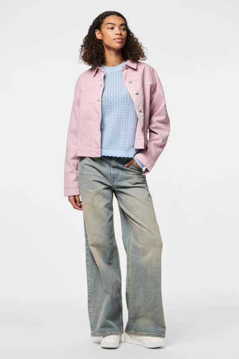 Pieces roze dames jas